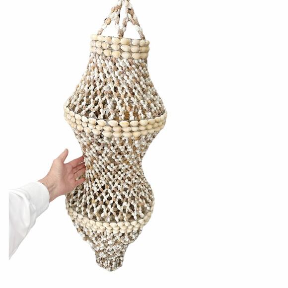 Vintage Boho Nassa Sea Shells Handmade Chandelier Lampshade 39” - Picture 2 of 10